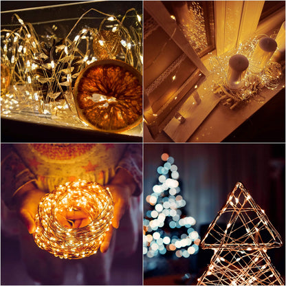 Kalėdų eglutės lemputės 100 Led 12 m, šilta balta