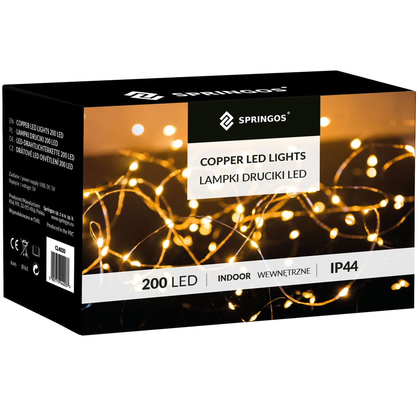 LED girlianda su dirbtiniais Ruskuso lapais, šviesos dekoracija CL4125