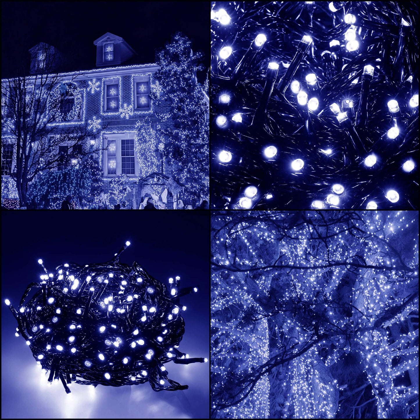 Kalėdinės lemputės CL4080 300 Led 15m, mėlyna, 8 apšvietimo funkcijos