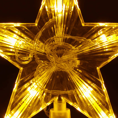 Kalėdų eglutės viršūnės žvaigždė CL4130 10 LED, šiltai balta, 3xAA