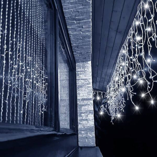 Lauko girlianda varvekliai  CL0516 500 LED 20 m šaltai balta + šaltai balta blykstė