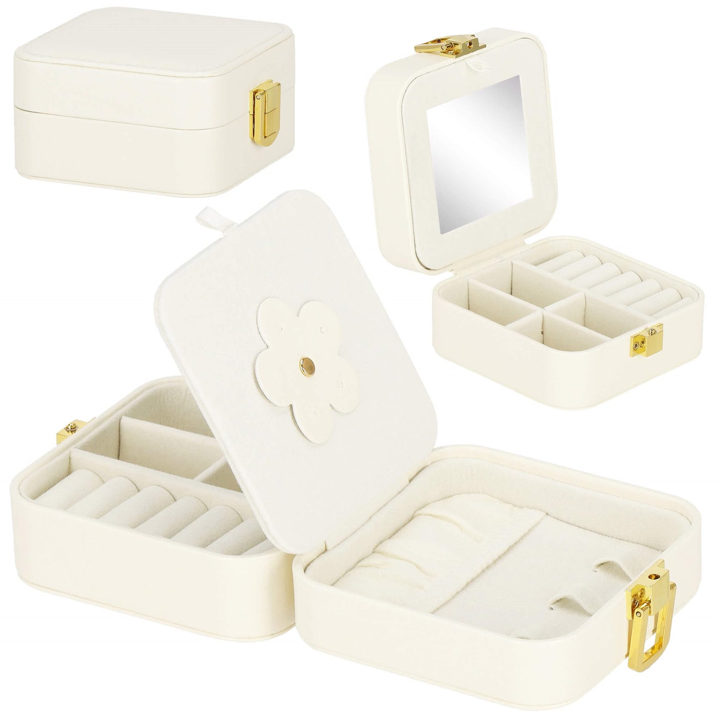 Papuošalų dėžutė kreminės spalvos HA1085 10x10,5cm