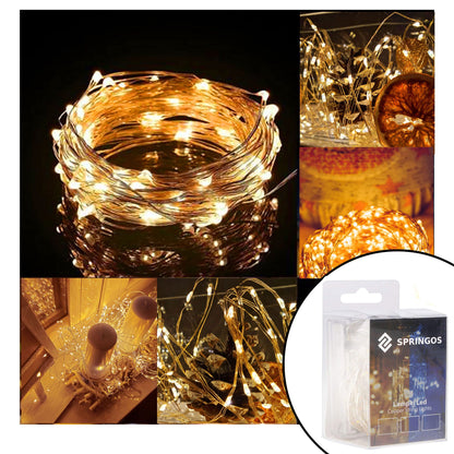 CL0005 Micro girlianda 20 LED, šilta balta, 9m