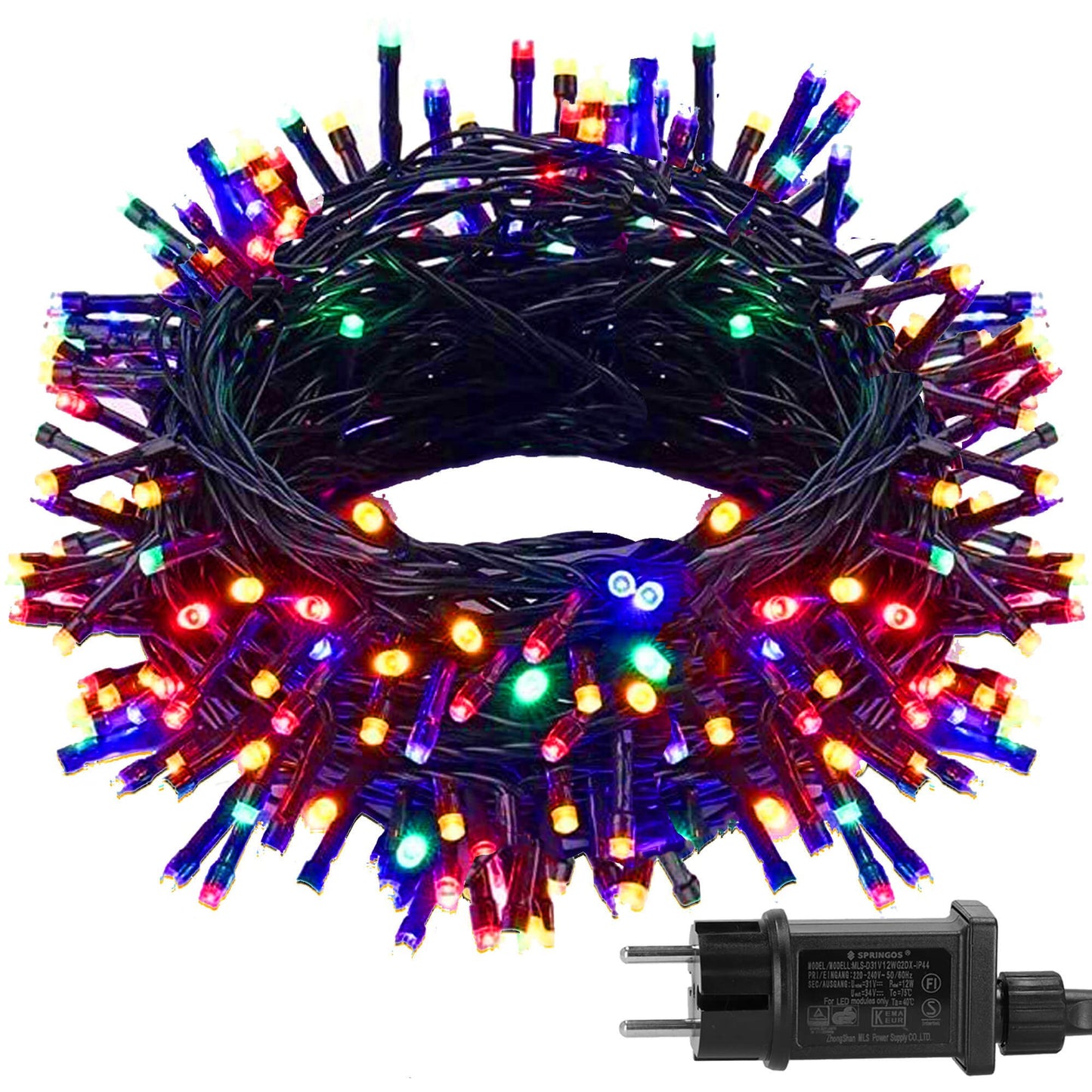 Kalėdų eglutės lemputės CL0542 500 led daugiaspalviai 27,5 m 8 apšvietimo funkcijos,