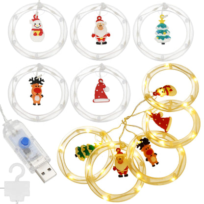 Šviesos užuolaida  CL4042 110 LED girlianda, USB lemputės su figūrėlėmis, šiltai balta