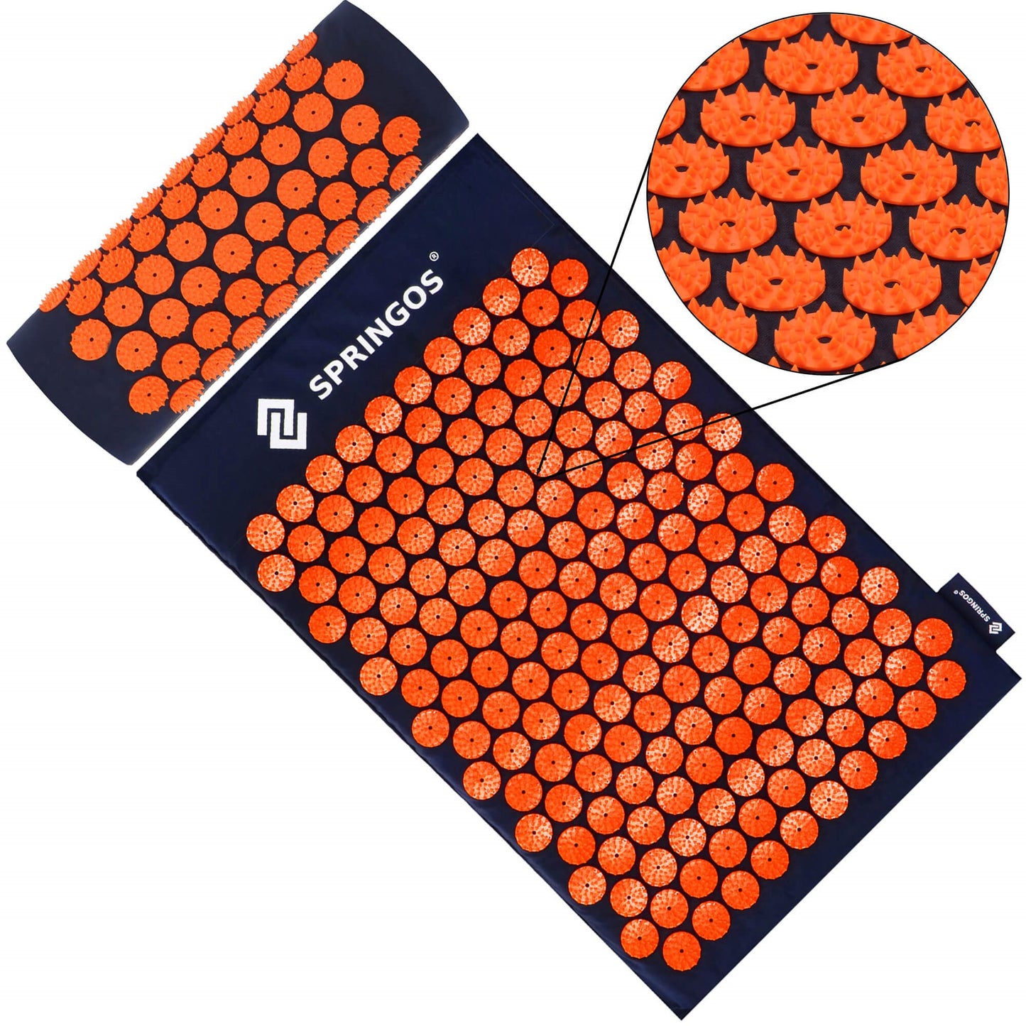 Taškinis kilimėlis su smaigaliais  SA0155 65x41 cm su pagalve, atpalaiduojantis masažuoklis