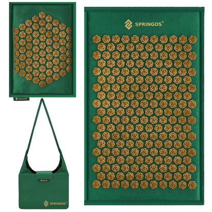 Akupresūros kilimėlis su pagalvėlėmis masažui, nuo skausmo, gydomas iš lino ir kokoso pluošto  SA0154