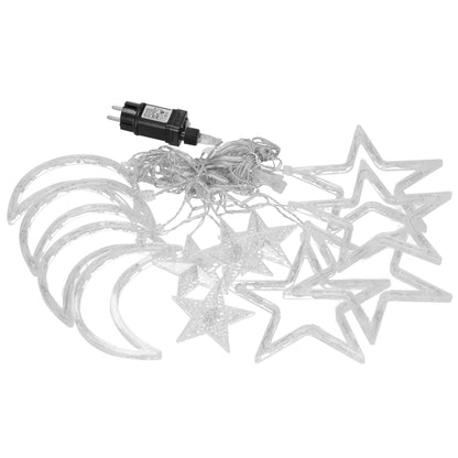 Šviesos užuolaidos 138 Led girlianda žvaigždės mėnuliai  CL4135