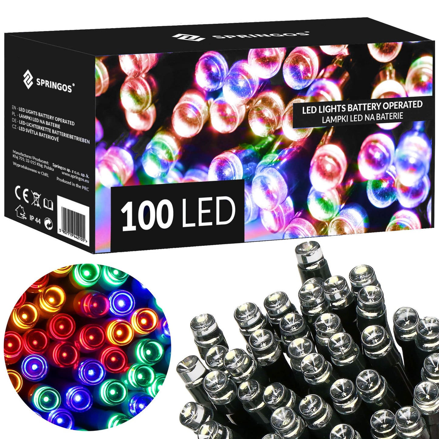CL4032 Girlianda, 100 LED, 10m, spalvota