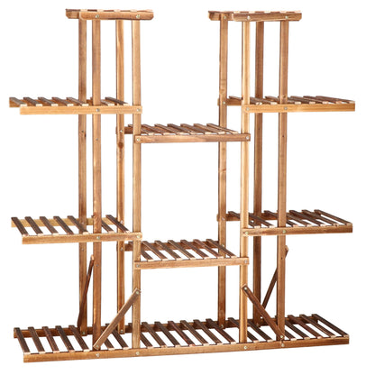 Medinis gėlių stovas  119 cm su 9 lentynomis