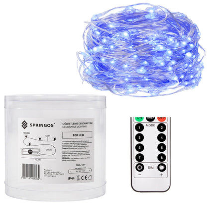 Kalėdų eglutės girlianda su elementais CL0103 9,9 m, mėlyna