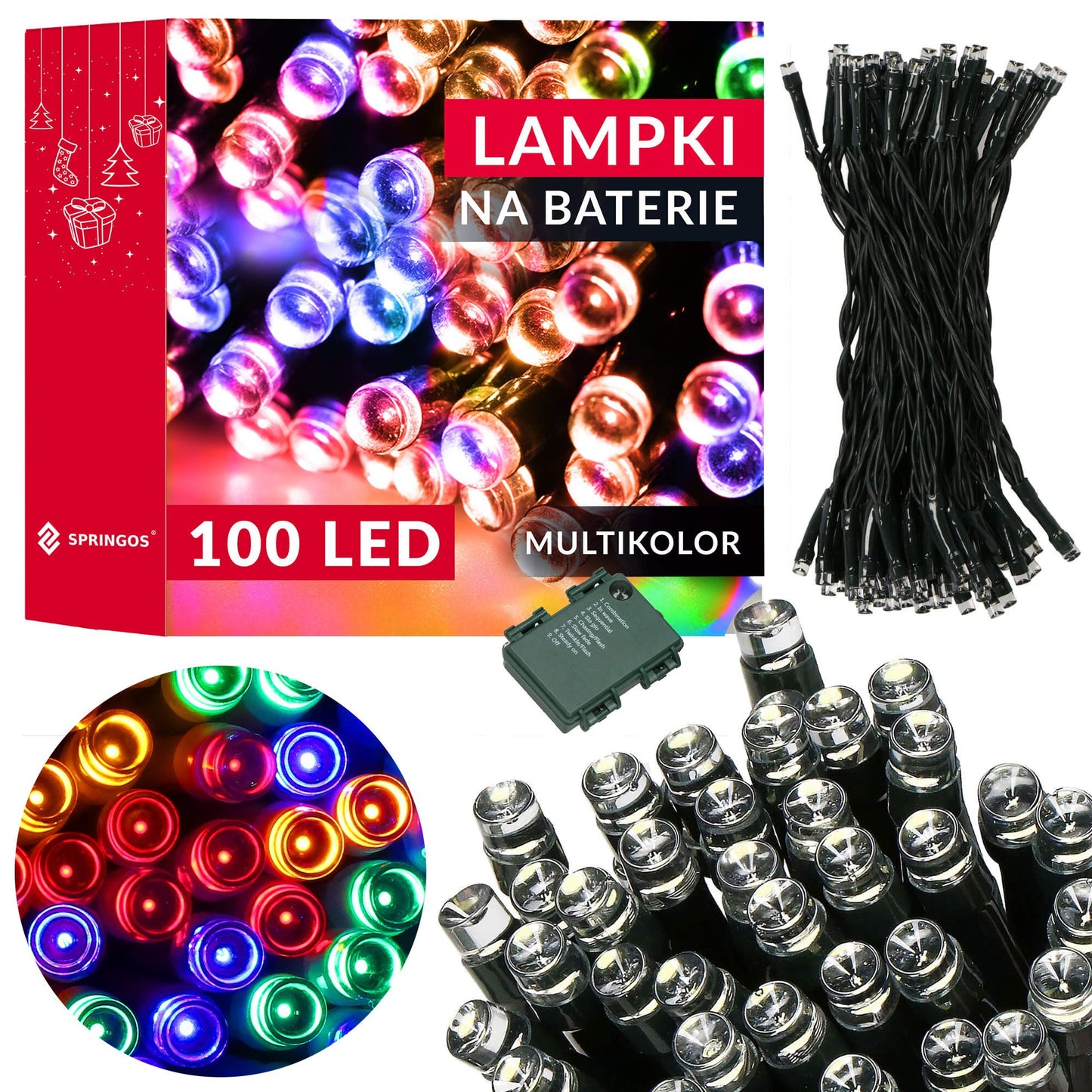 CL4032 Girlianda, 100 LED, 10m, spalvota