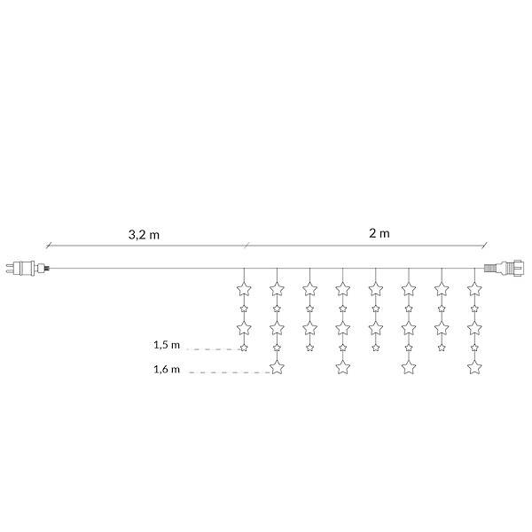 Kalėdinės lemputės  CL4004 180 Led 2m