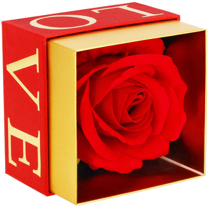 Amžinoji rožė  HA7448Amžinoji rožė dovanų dėžutėje – raudona su auksu