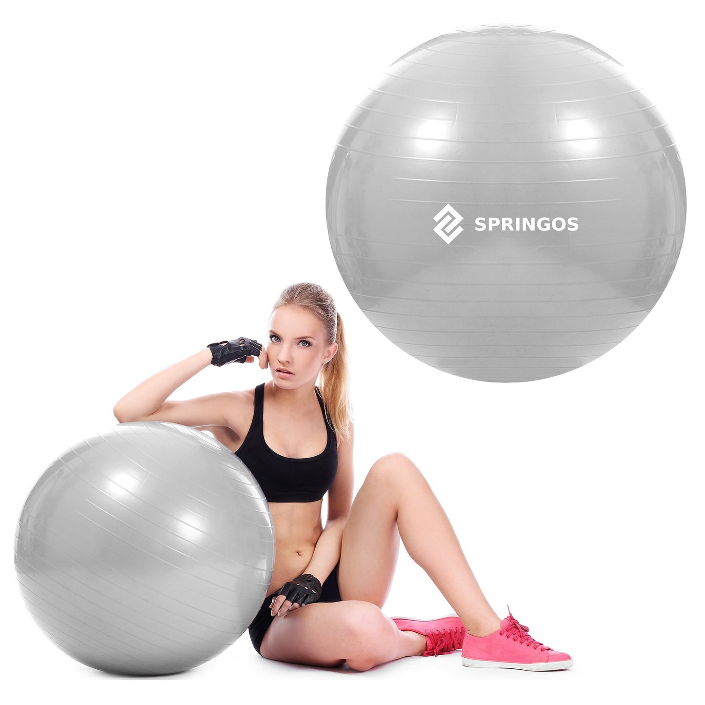 Gimnastikos kamuolys su pompa 75 cm – FB0008