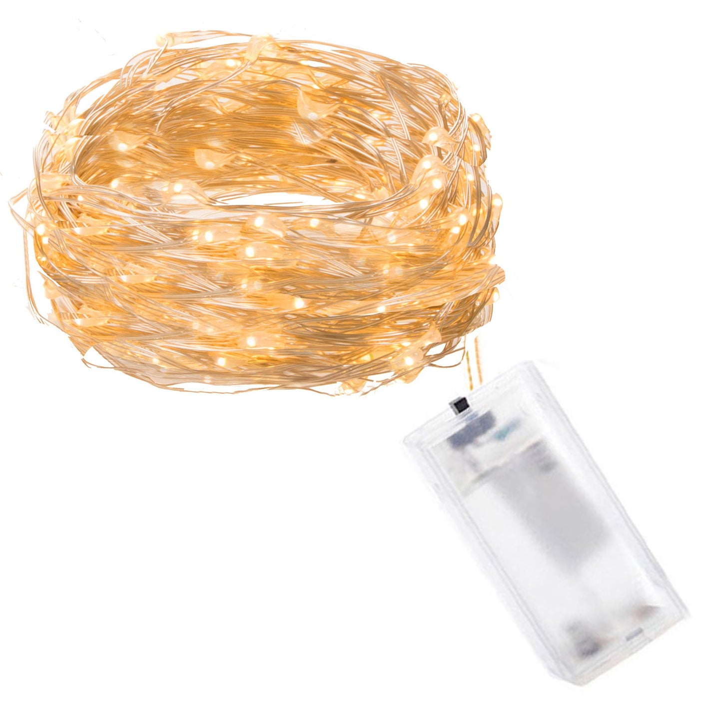 CL0001 LED kalėdinė girlianda 10 LED, šilta balta, 0,9m