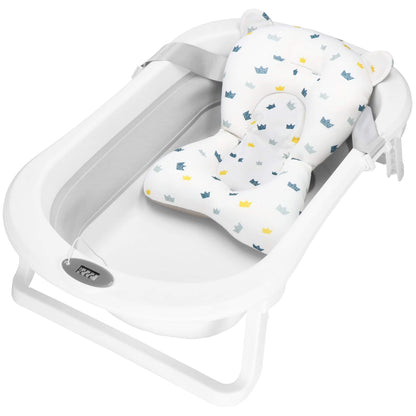 Nešiojama kūdikių vonelė SB0060 40 L balta-pilka su pagalvėle, kamščiu ir termometru