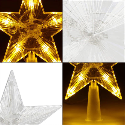 Kalėdų eglutės viršūnės žvaigždė CL4130 10 LED, šiltai balta, 3xAA