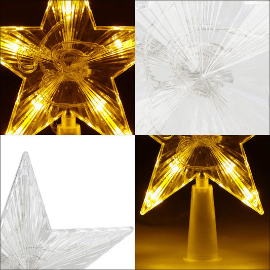 Kalėdų eglutės viršūnės žvaigždė CL4130 10 LED, šiltai balta, 3xAA