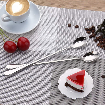 Latte ir desertinės šaukšteliai  HA7498, 6 vnt., nerūdijantis plienas, 19,7 cm, sidabriniai
