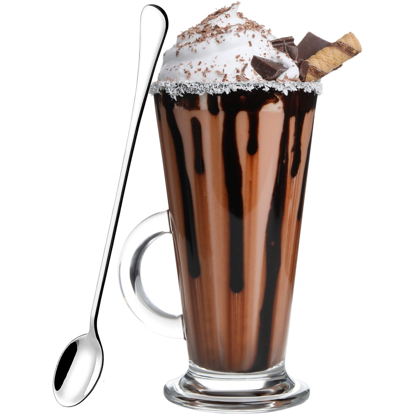 Latte ir desertinės šaukšteliai  HA7498, 6 vnt., nerūdijantis plienas, 19,7 cm, sidabriniai