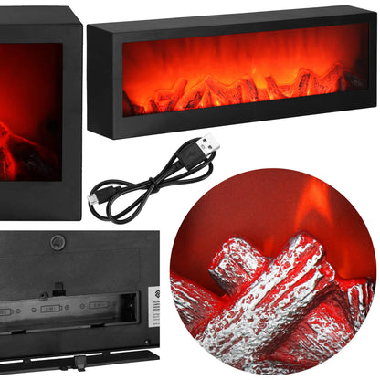 Maitinama židinio lempa CL0863, USB LED 60x10x19,5 cm, dekoratyvinis apšvietimas, juoda