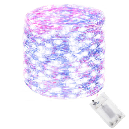 CL0023 Girlianda su elementais 100 LED, rožinė + mėlyna, 9,9m