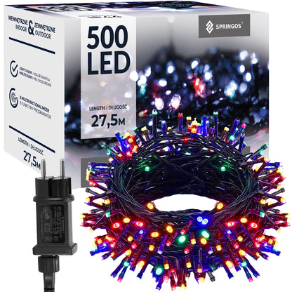 Kalėdų eglutės lemputės CL0542 500 led daugiaspalviai 27,5 m 8 apšvietimo funkcijos,