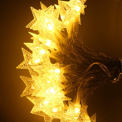 Žvaigždžių girlianda. 50 LED C79, šilta balta, 3xAA