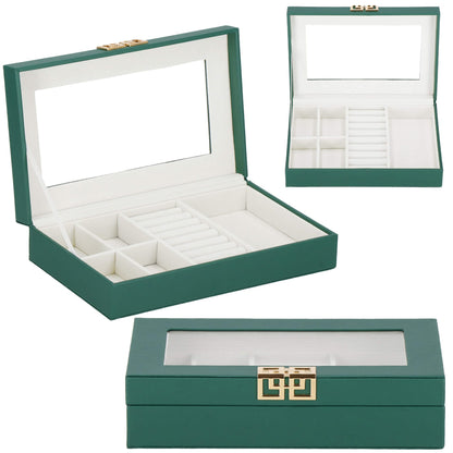 Papuošalų dėžutė žalios spalvos HA1042 23x14x5,5cm