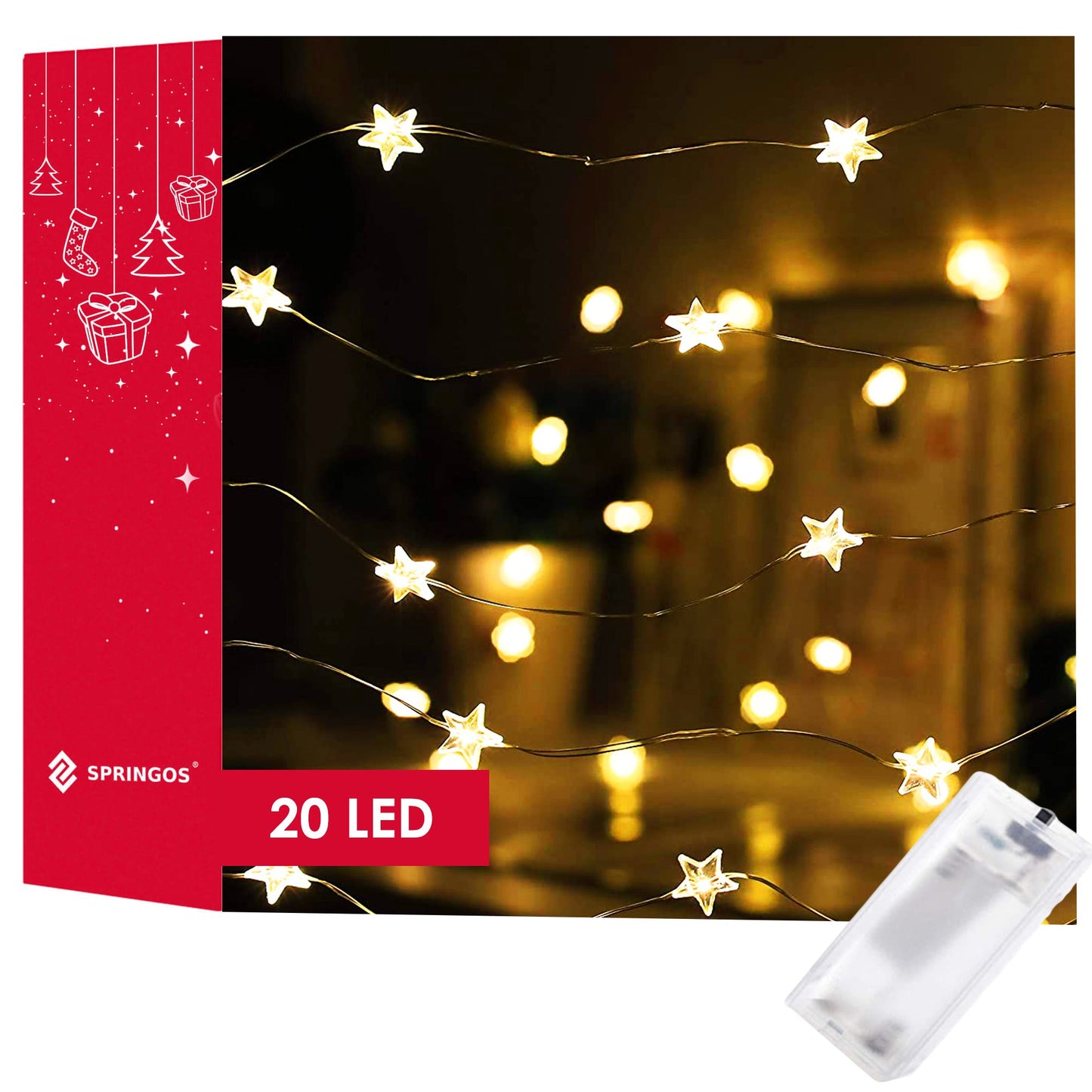 CL0070 Girlianda 20 LED, šilta balta, 5m