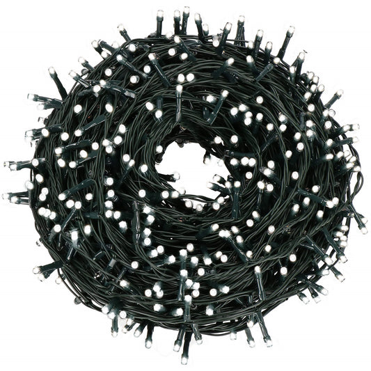 CL0520 Led girlianda girlianda 500 LED, šalta balta, 8 apšvietimo funkcijos