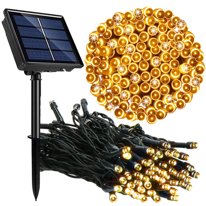 Kalėdinės lemputės su saulės baterija CL4147 12 m, šilta balta, 8 apšvietimo funkcijos