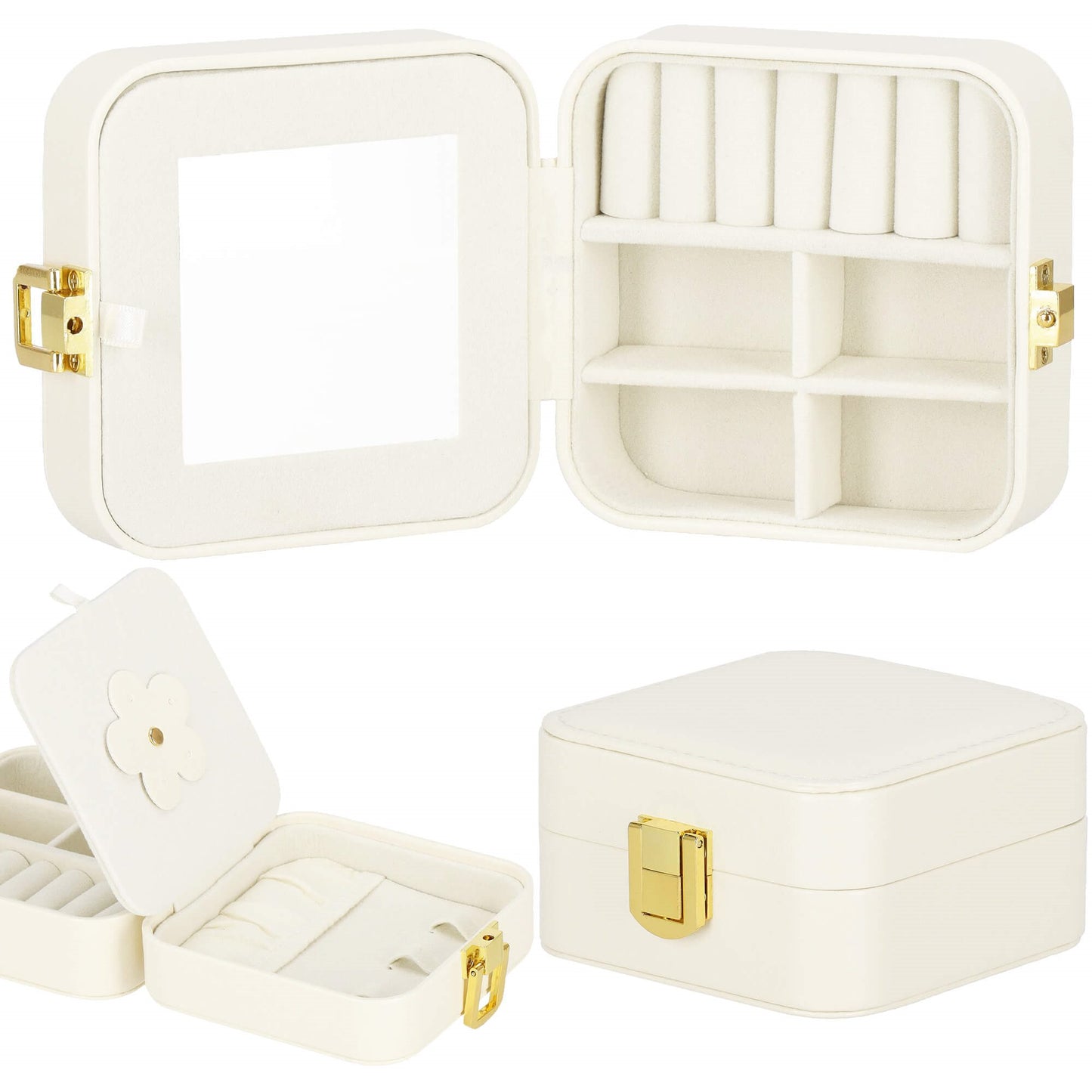 Papuošalų dėžutė kreminės spalvos HA1085 10x10,5cm