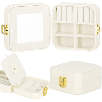 Papuošalų dėžutė kreminės spalvos HA1085 10x10,5cm