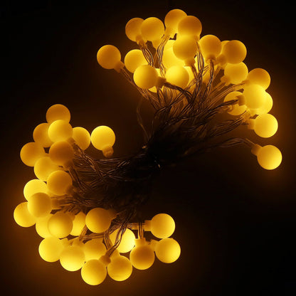 Burbuliukų girlianda, 50 LED C76, šilta balta, 3xAA