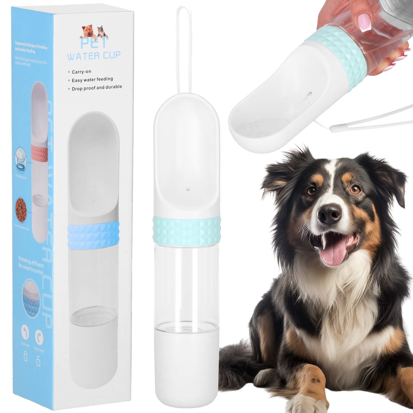 Šunų kelioninis buteliukas maistui ir vandeniui  PA0299 350ml