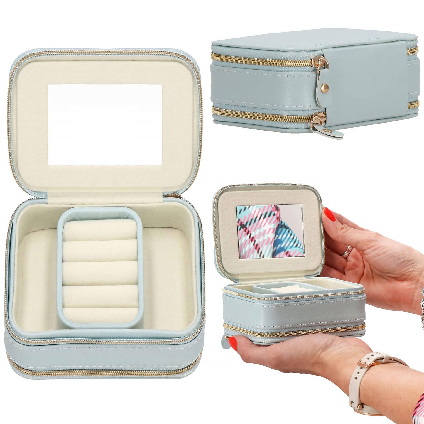 Papuošalų dėžutė mėlynos spalvos HA1035 11,5x8,5x5cm