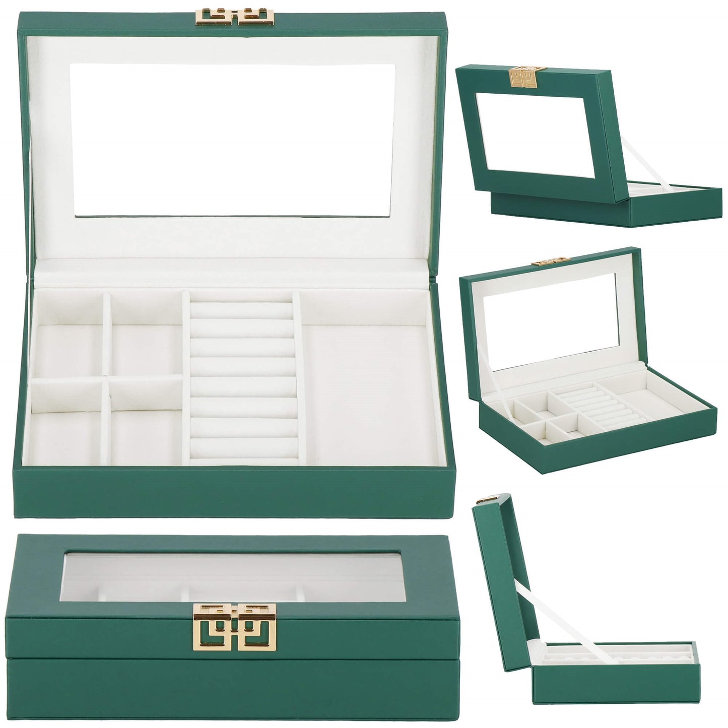 Papuošalų dėžutė žalios spalvos HA1042 23x14x5,5cm