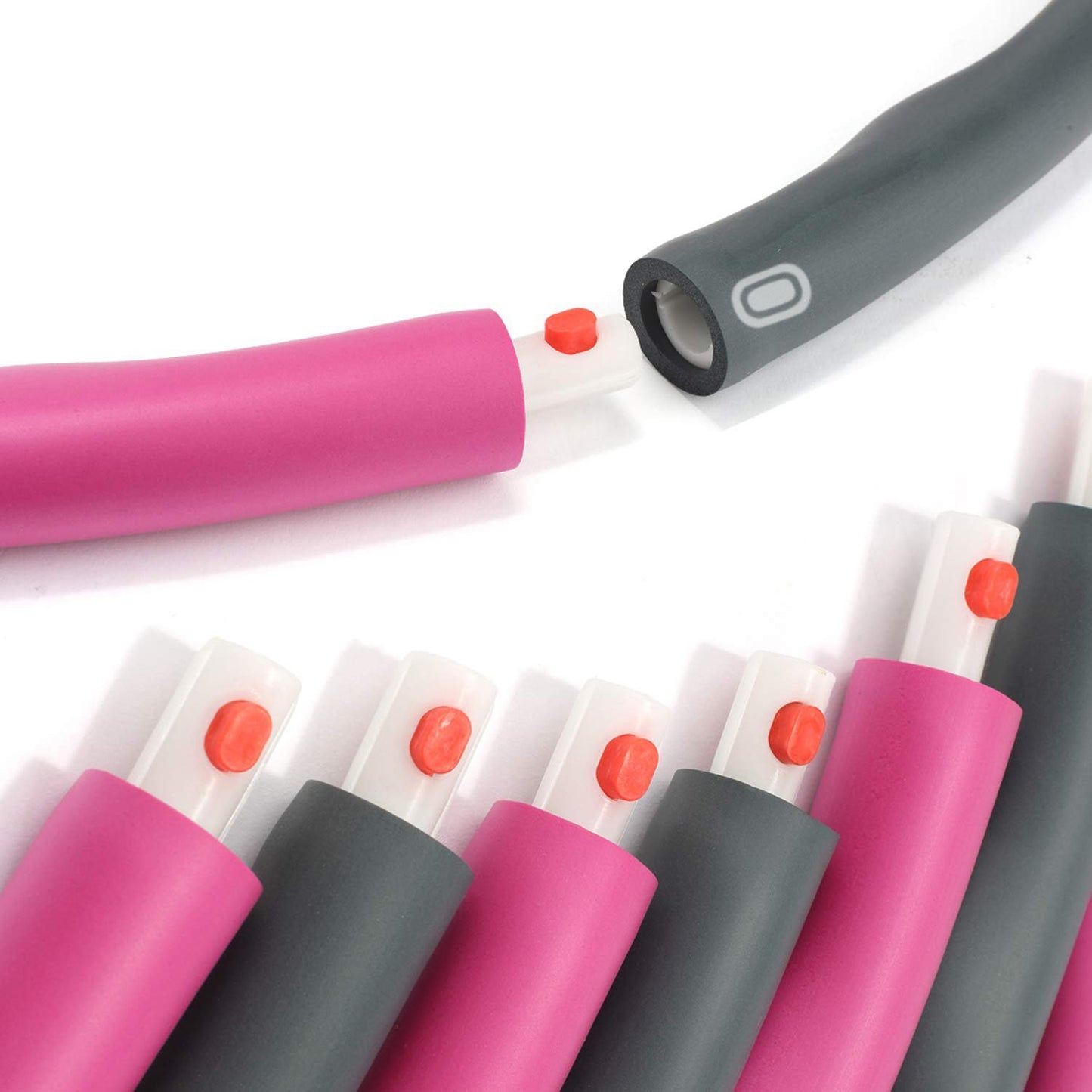 Hula masažinis lankas  SA0067 100 cm rožinė-pilka