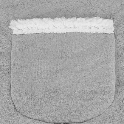 Hoodie Blanket – šiltas megztinis–pledas XXL, pilka/balta v2