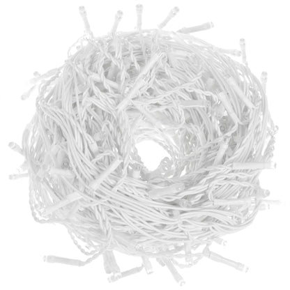 CL0317 Lauko girlianda varvekliai, blykstė 300 LED 12 m šiltai balta + šalta balta blykstė