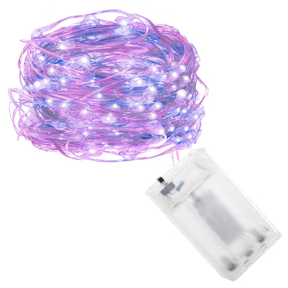 CL0023 Girlianda su elementais 100 LED, rožinė + mėlyna, 9,9m