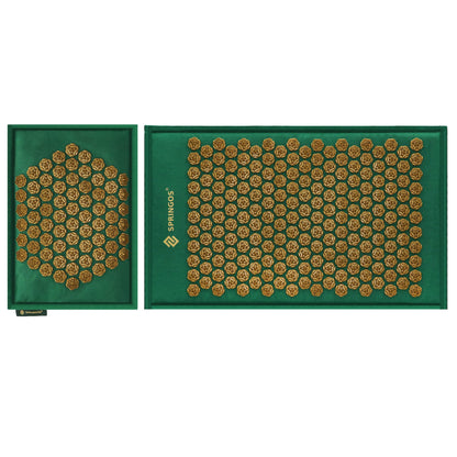 Akupresūros kilimėlis su pagalvėlėmis masažui, nuo skausmo, gydomas iš lino ir kokoso pluošto  SA0154