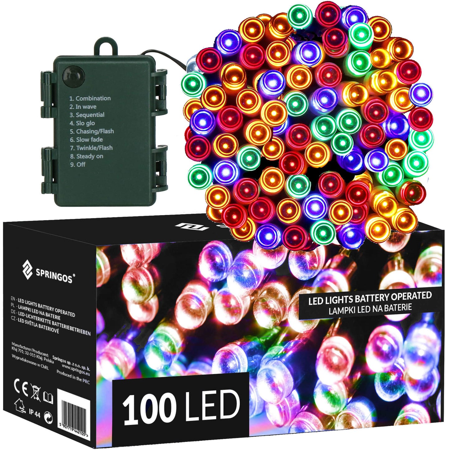 CL4032 Girlianda, 100 LED, 10m, spalvota