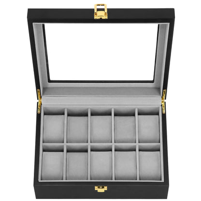 Laikrodžio dėžutė juodos spalvos HA1066 26,5x20x8cm