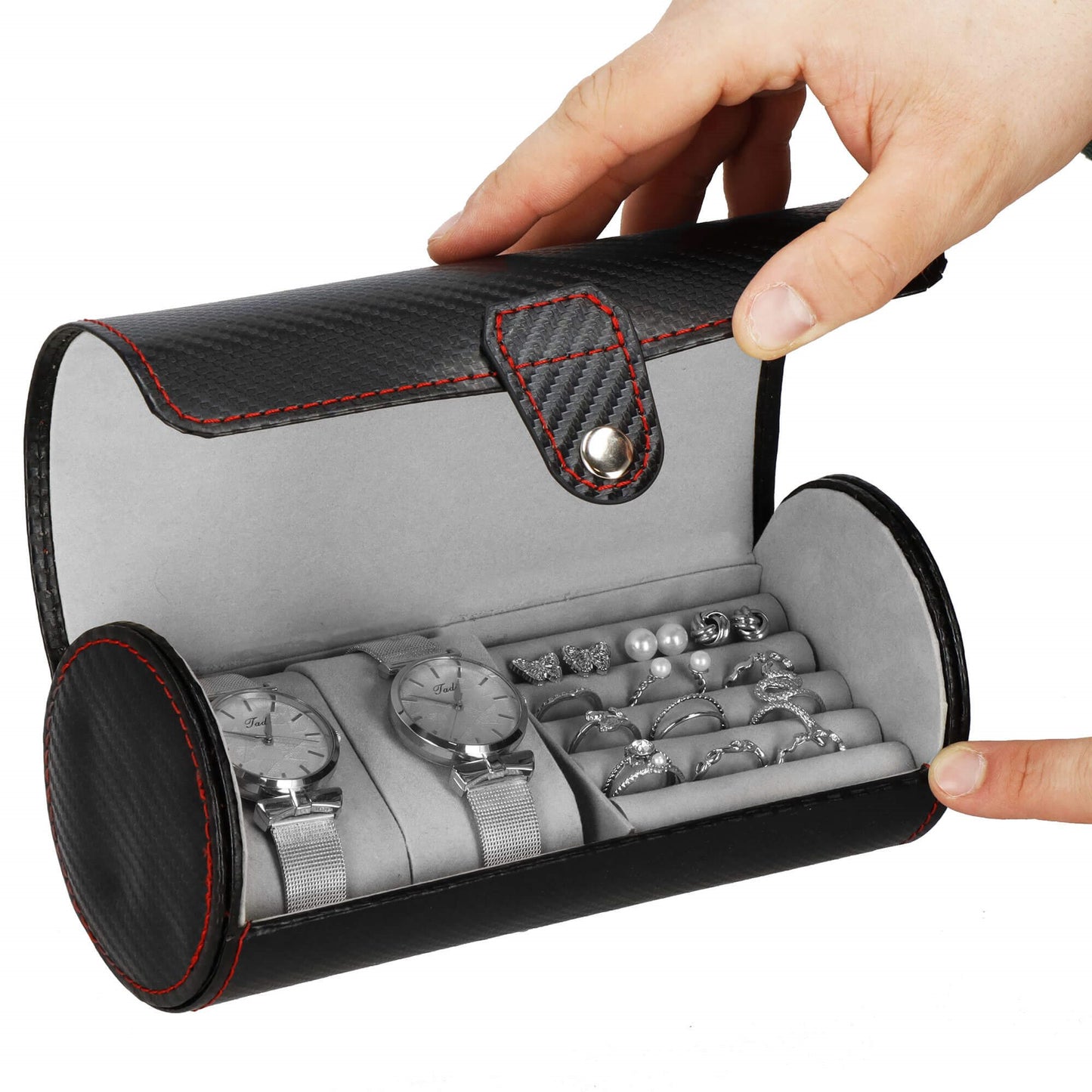 Laikrodžio ir papuošalų dėžutė juodos spalvos HA1064