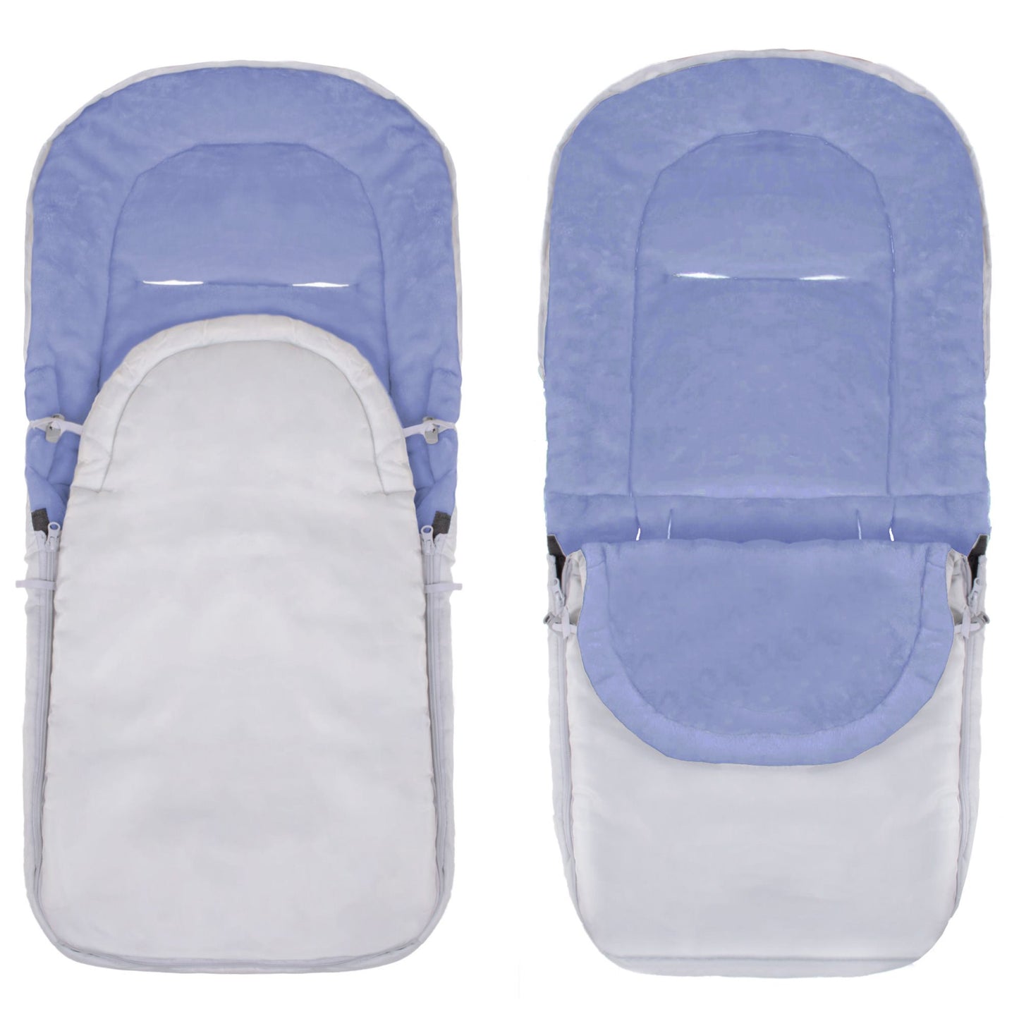 Miegmaišis  SB0036, 4-in-1, vežimėliui, rogutėms ir lopšiui, su krepšiu, 90 cm, pilkai mėlynas