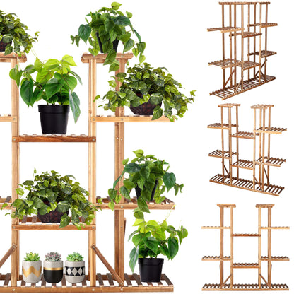 Medinis gėlių stovas  119 cm su 9 lentynomis