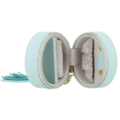 Papuošalų dėžutė žydros spalvos HA1041 7x7x4,5cm